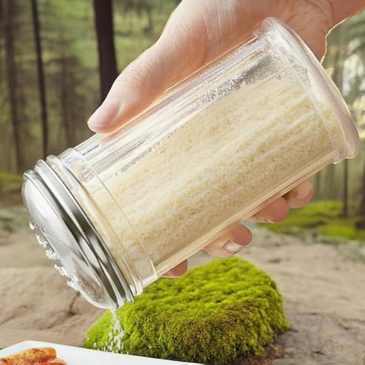 (Pack of 36)12-ounce Plastic Parmesan Cheese Shaker/Red Pepper Shaker with medium Holes Stainless Steel Lid, Clear Plastic sugar/spice dispenser (360 ml) by GEEX DEPOT (36, 12 Oz)